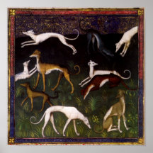 Belas artes medievais dos galgos pôsteres