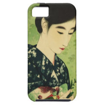 Beleza japonesa com a caixa azul do iPhone 5 da fl Capas iPhone 5 Case-Mate