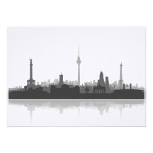 Berlim City Skyline cartão, Klappkarte/ Convite Personalizados