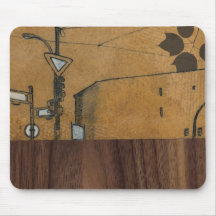 Berlim no mousepad de madeira 3