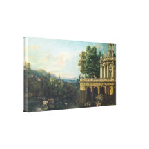 Bernardo Bellotto - capricho arquitectónico + Palá Impressão Em Canvas