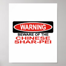 Beware do chinês Shar-Pei Poster