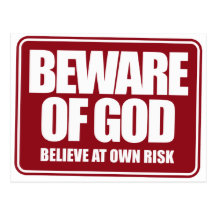 Beware do deus cartão postal