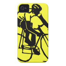 Bicicleta amarela colorida da bicicleta capa iPhone 4 Case-Mate