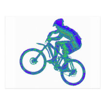 Bicicleta Azul Azur Cartao Postal