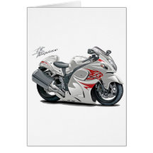 Bicicleta Branco-Vermelha de Hayabusa Cartões