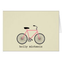 Bicicleta cor-de-rosa Notecards personalizado Cartão