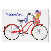 Bicicleta de julho cartoes