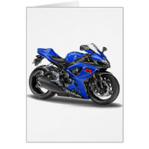 Bicicleta do azul de Suzuki GSX-R600 Cartoes