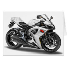 Bicicleta do branco de Suzuki GSX-R600m Cartao