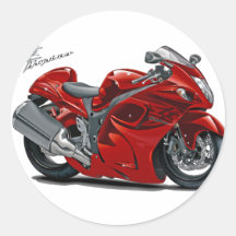 Bicicleta do vermelho de Hayabusa Adesivo Redondo