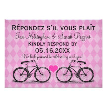 Bicicleta do vintage que Wedding cartões de RSVP Convites Personalizados