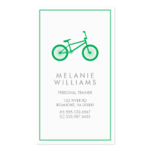 Bicicleta verde da modificação cartões de visita