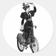 Bicyclist do vintage adesivos redondos