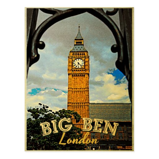 Big Ben Londres Cartão Postal de Zazzle.com.br