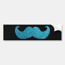 Bigode azul de Bling (gráfico do brilho do falso) Adesivos