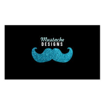 Bigode azul de Bling (gráfico do brilho do falso) Cartoes De Visitas
