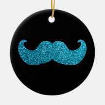 Bigode azul de Bling (gráfico do brilho do falso) Enfeite