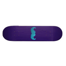 Bigode azul de Bling (gráfico do brilho do falso) Skate
