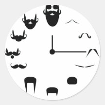 Bigode Clockface Adesivos Em Formato Redondos