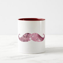 Bigode cor-de-rosa engraçado de Bling Caneca
