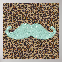 Bigode de Bling do verde da cerceta e impressão en