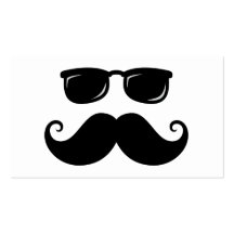 Bigode e cara engraçados dos óculos de sol modelos cartoes de visitas