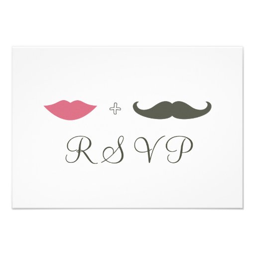 Bigode e lábios à moda RSVP Convite Personalizados