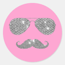Bigode engraçado do diamante com vidros adesivo