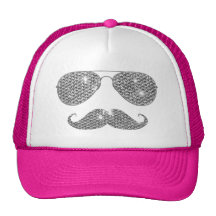 Bigode engraçado do diamante com vidros bonés
