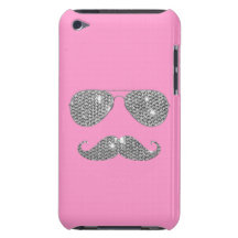 Bigode engraçado do diamante com vidros capas iPod touch Case-Mate