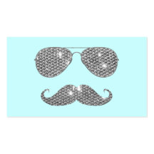 Bigode engraçado do diamante com vidros cartoes de visitas