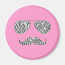 Bigode engraçado do diamante com vidros imãs