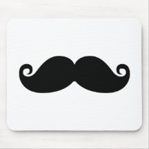 Bigode engraçado do preto do vintage mouse pad