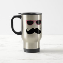 Bigode Geeky com vidros cor-de-rosa Canecas