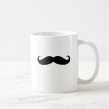 Bigode preto ou Moustache preto para presentes do  Caneca