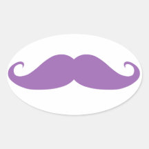 Bigode roxo adesivos oval