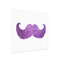 Bigode roxo de Bling (gráfico do brilho do falso) Impressão De Canvas Envolvida