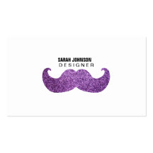 Bigode roxo de Bling (gráfico do brilho do falso) Modelo Cartao De Visita
