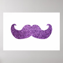 Bigode roxo de Bling (gráfico do brilho do falso) Posters
