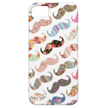 Bigodes coloridos femininos engraçados dos padrões iPhone 5 capas