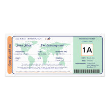 Bilhete da passagem de embarque do aniversário do  convites personalizados