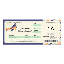 Bilhete plano da passagem de embarque do aniversár convites