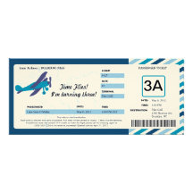 Bilhete plano da passagem de embarque do aniversár convites personalizados