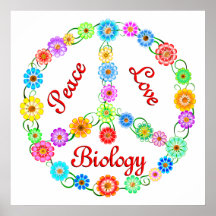 Biologia do amor da paz pôsteres