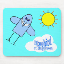 Bluebird da felicidade mousepads