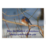 Bluebird do cartão inspirado da felicidade