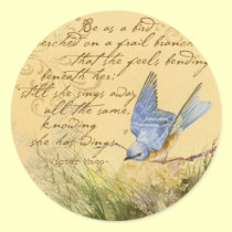 Bluebird no ramo & nas citações de Victor Hugo adesivos