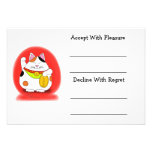 Boa sorte Maneki Neko Convite Personalizado