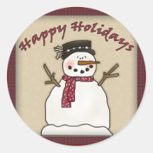 Boas festas boneco de neve adesivo